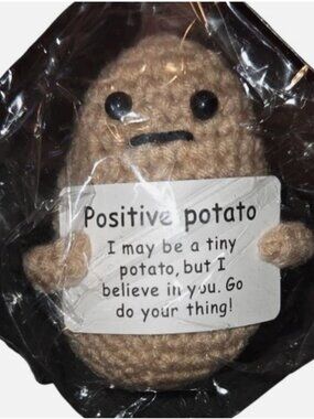 Positive Potato Crochet Plush Inspirational Gift New